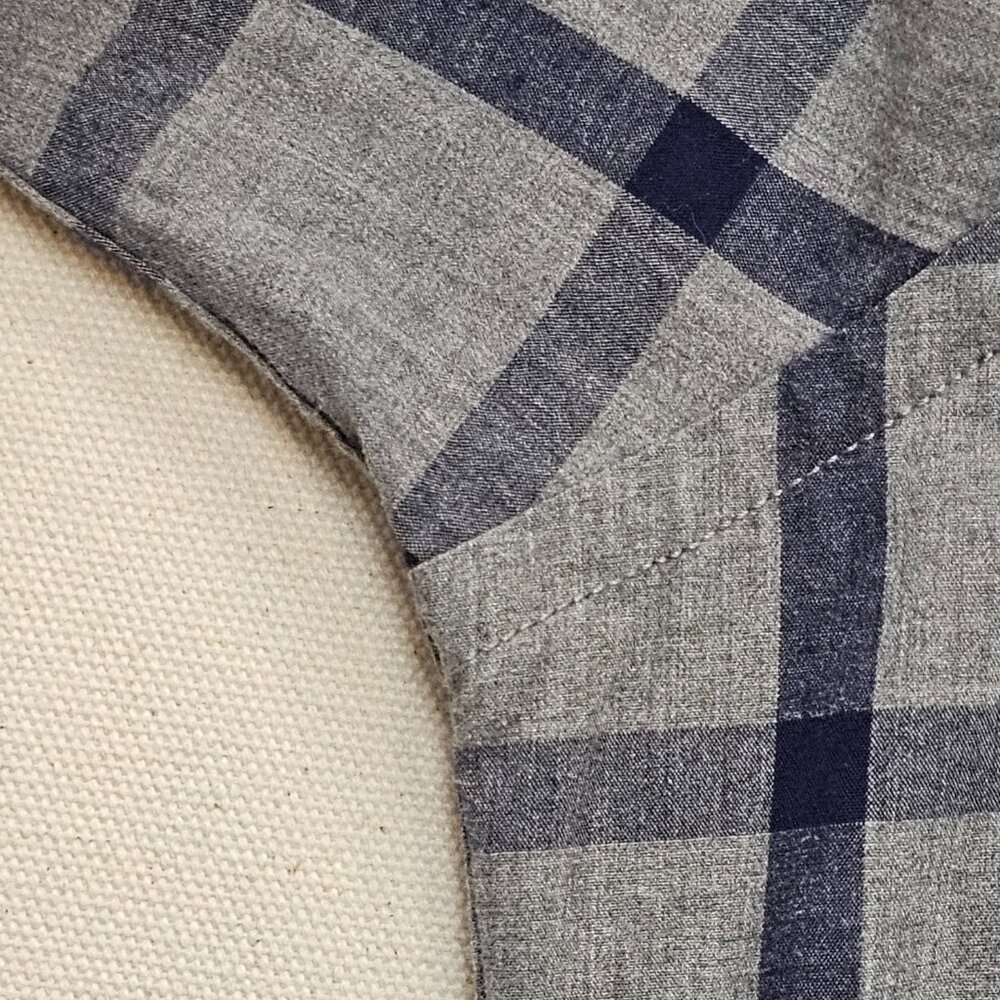 Untuckit Navy And Gray Checkered Button Down Shirt - image 6